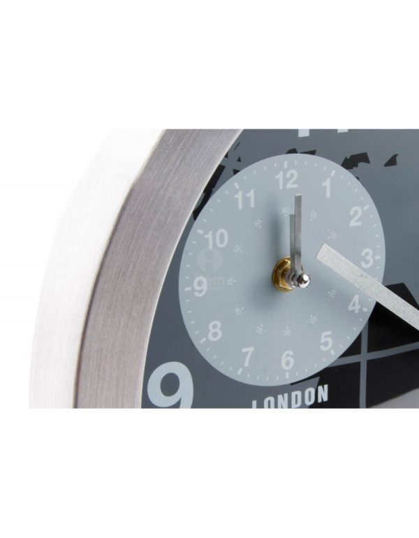 Reloj metal horarios mundo 35.5cm tem19
